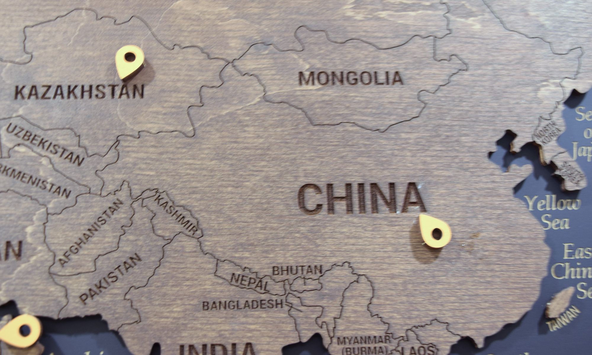 Client pins across Asia on the office map