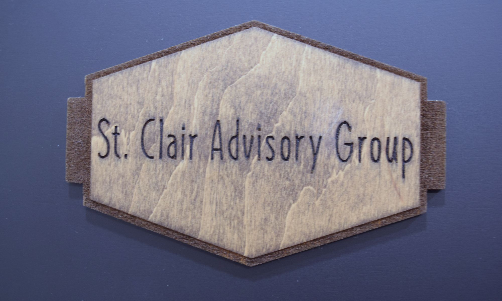 Wooden St. Clair Advisory Group plaque