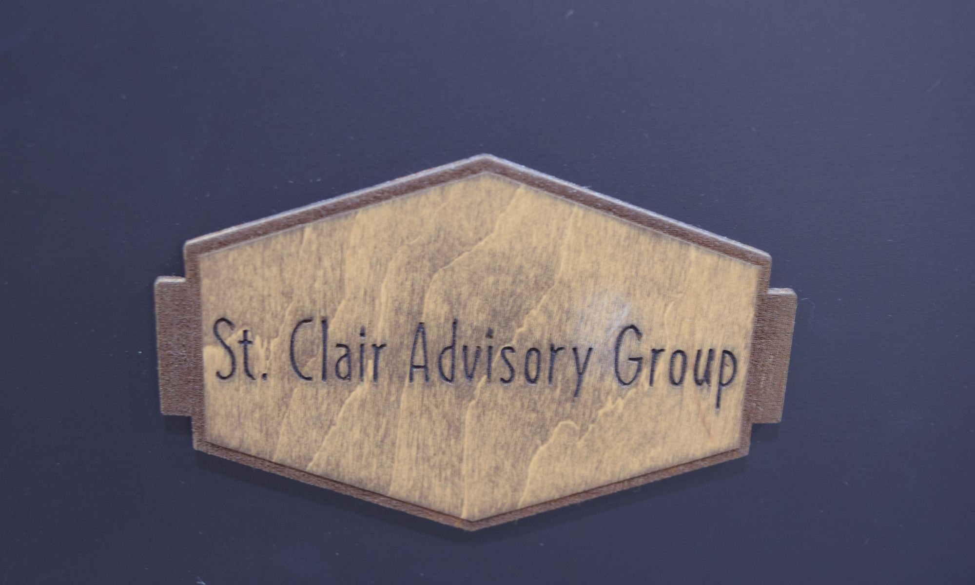 Wooden St. Clair Advisory Group plaque