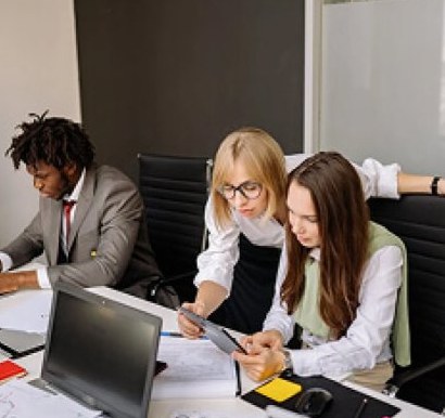 Advisors working through a client file together
