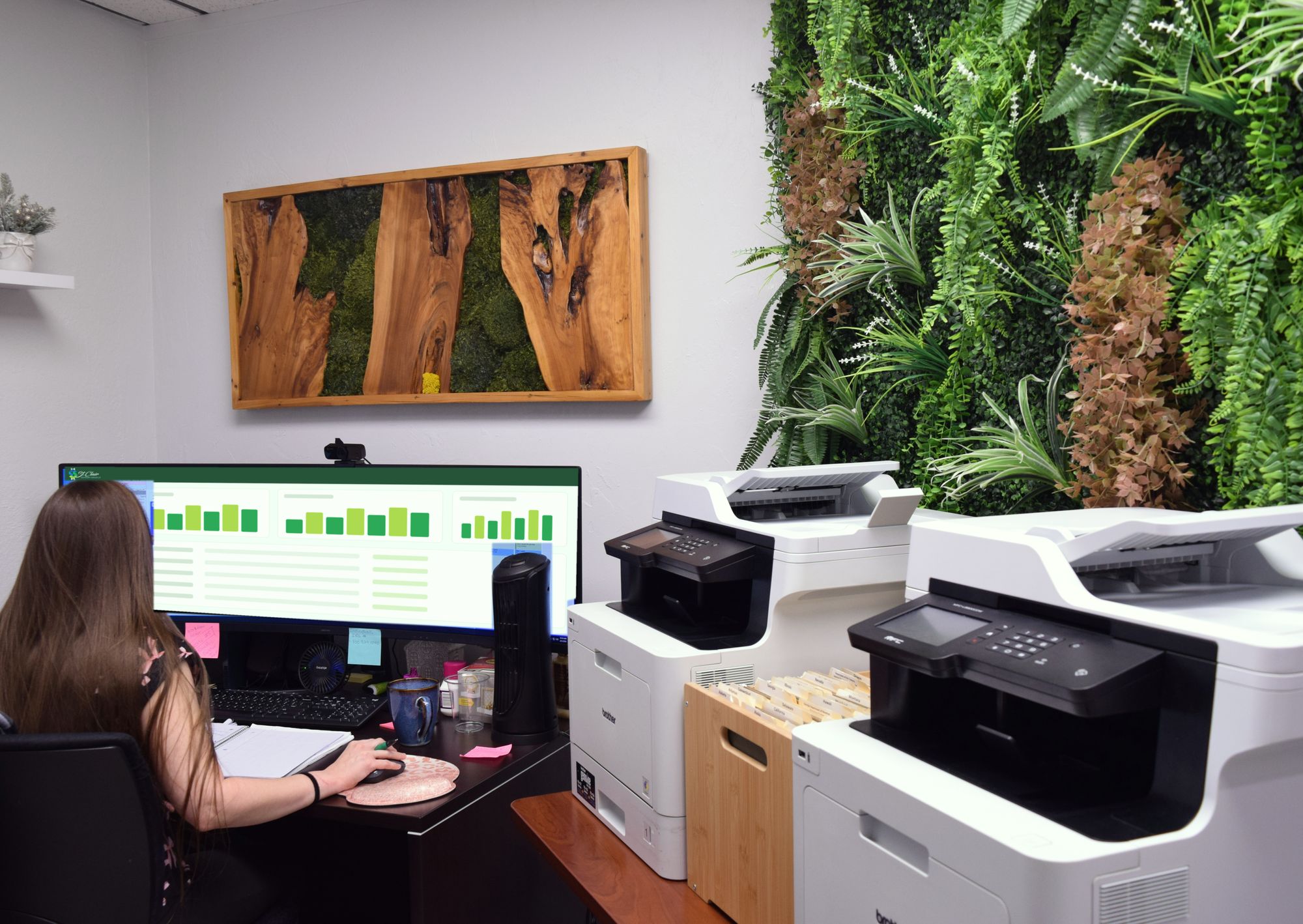 St. Clair office with a living plant wall